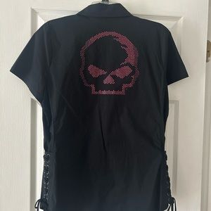 Harley Davidson Bling Skull Shirt